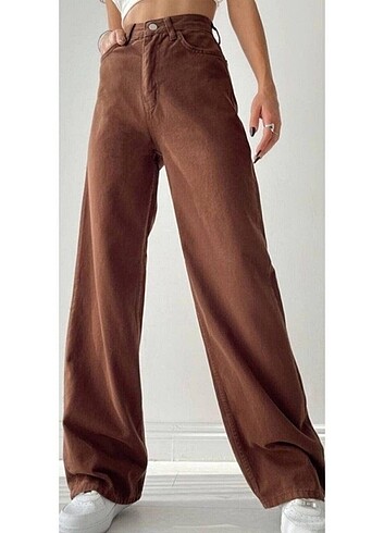 Trendyol & Milla KAHVERENGİ PALAZZO KOT PANTOLON