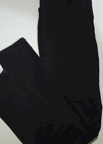 28 Beden Düğmeli Siyah Kadın Denim Pantolon