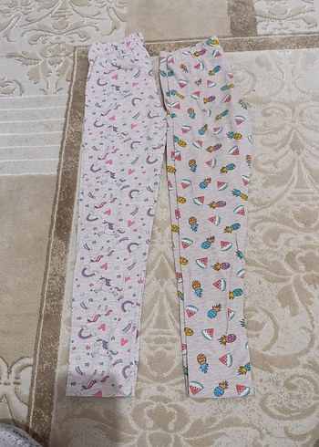 Kız Çocuk Nakışlı Pamuklu Tayt 4 adet tayt - Görsel 2