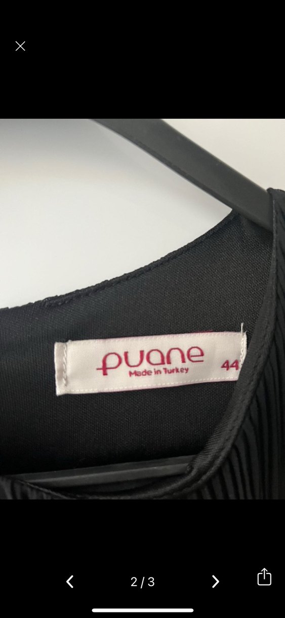 Siyah Piliseli Uzun Kollu Uzun Elbise - Görsel 2