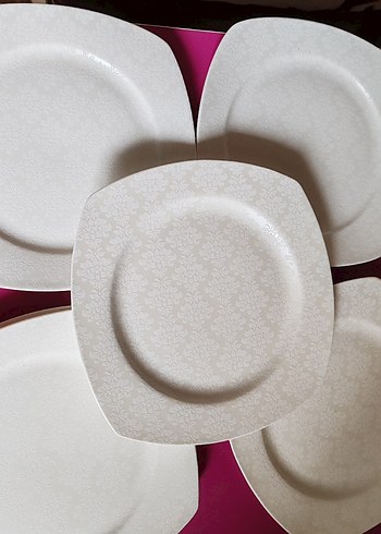 Karaca Beyaz Gri Tabak Seti - Görsel 4