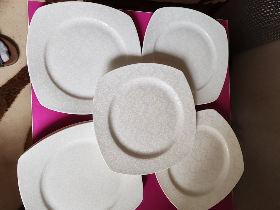 Karaca Beyaz Gri Tabak Seti - Görsel 4