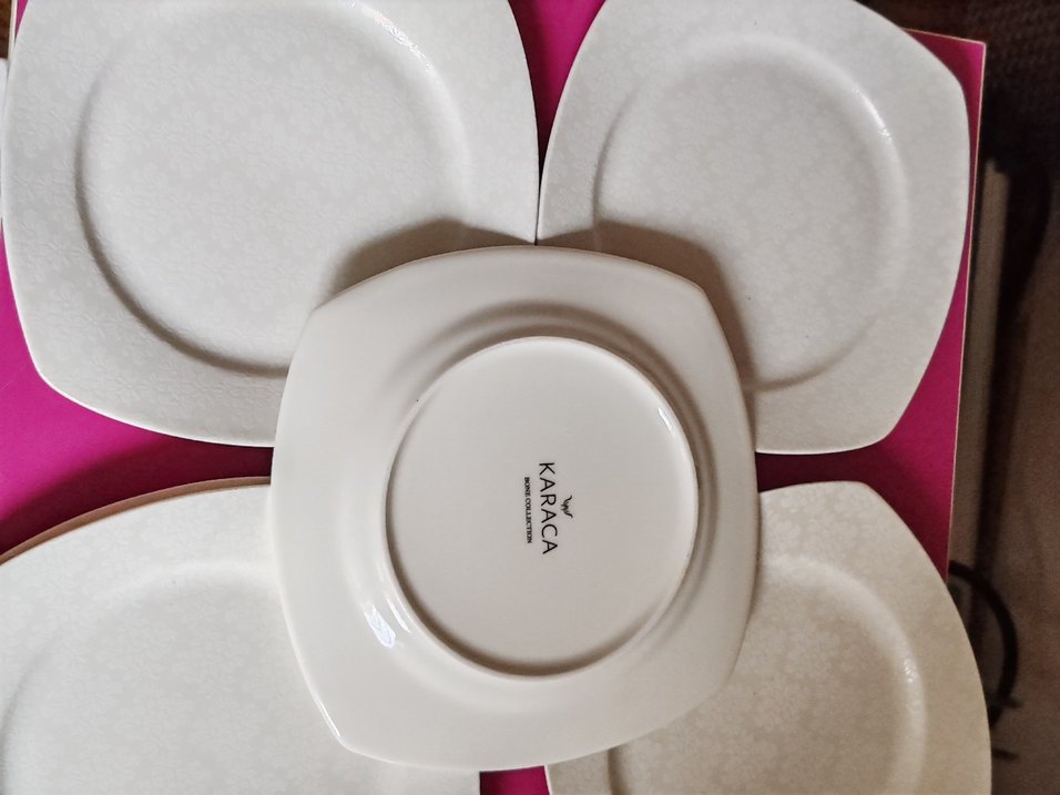 Karaca Beyaz Gri Tabak Seti - Görsel 5