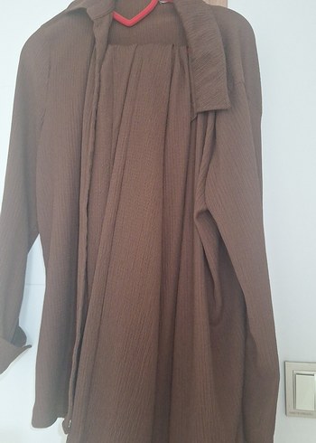 Kahverengi Keten Kadın Takım Elbise - Görsel 9