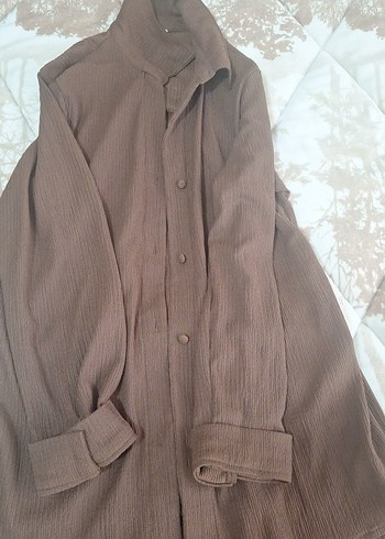 Kahverengi Keten Kadın Takım Elbise - Görsel 2