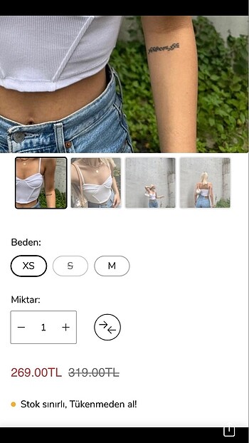 xs Beden beyaz Renk Beyaz crop top