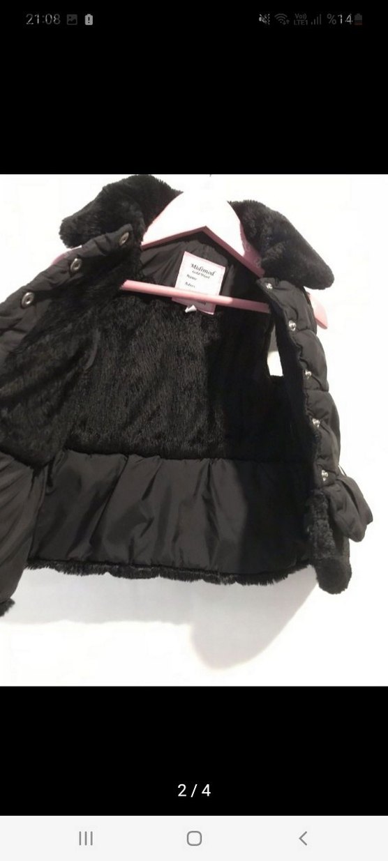 Kürklü Siyah Kısa bebek yelek - Görsel 2