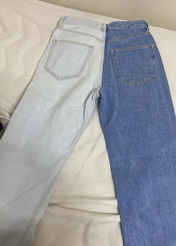 Çift Renkli Kadın Denim Pantolon - Görsel 2