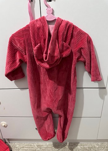Pembe kadife Kız Bebek Tulum - Görsel 2
