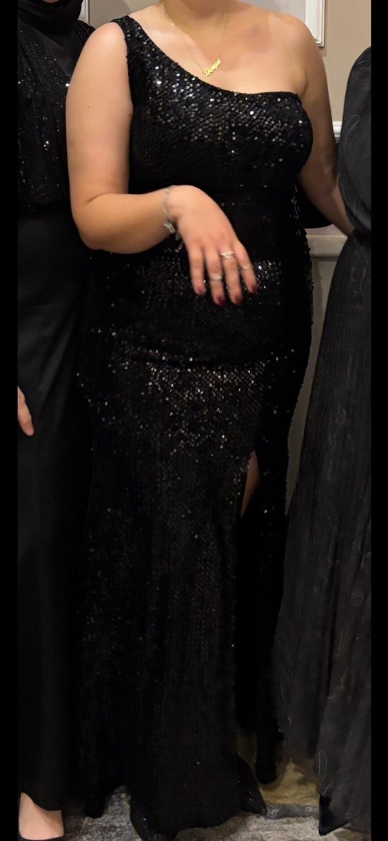 Siyah Payet Uzun Abiye Elbise - Görsel 2
