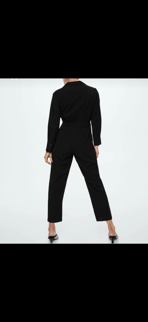 Siyah Kadın Uzun Kollu Tulum - Görsel 2