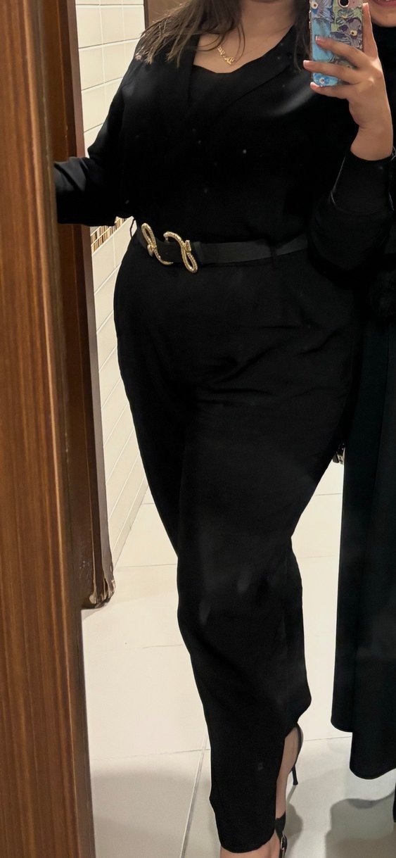 Siyah Kadın Uzun Kollu Tulum - Görsel 3