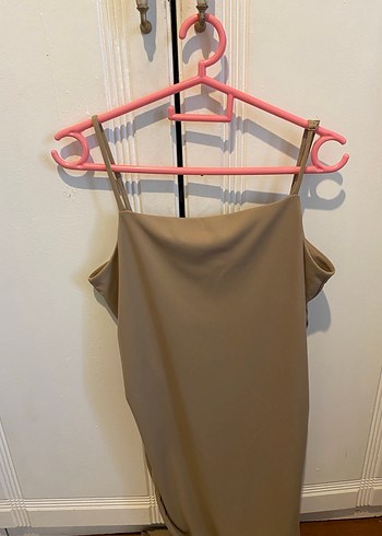 bej midi kadin elbise - Görsel 2