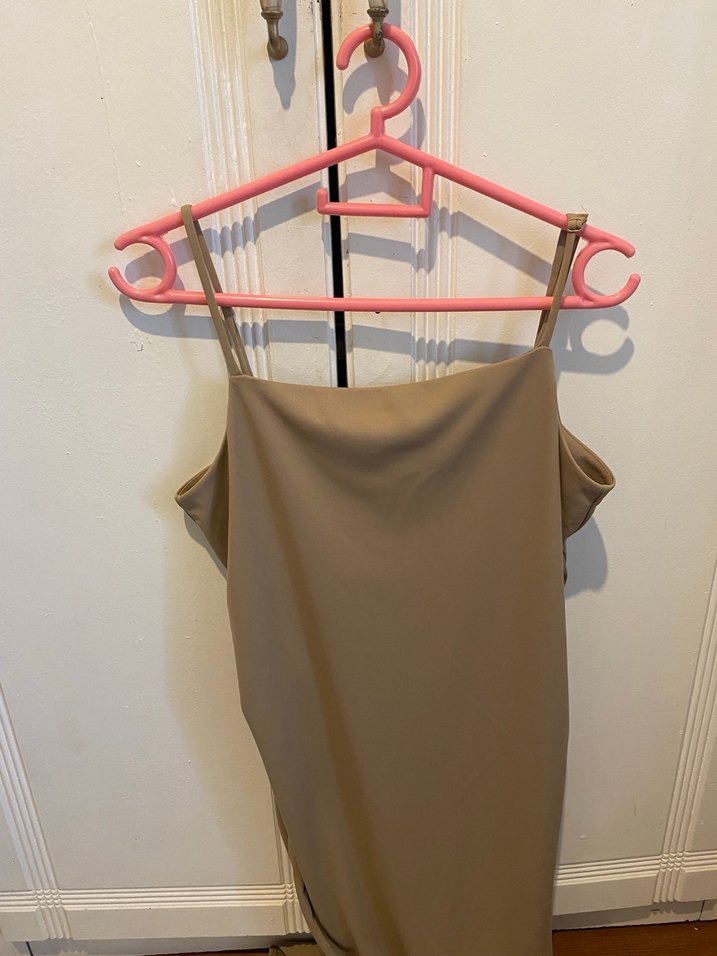 bej midi kadin elbise - Görsel 2