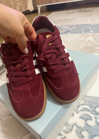 39 Beden bordo Renk Adidas Bordo Süet Kadın Spor Ayakkabı