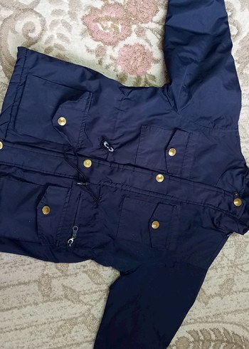 Düğmeli Lacivert erkek cocuk  Kışlık mont - Görsel 5