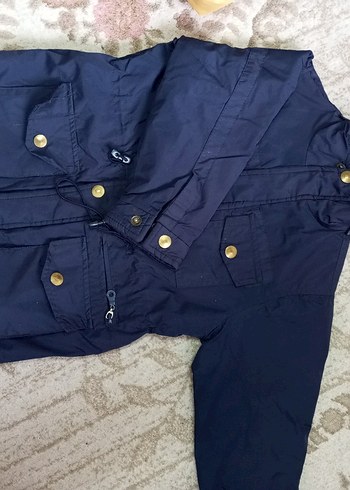 Düğmeli Lacivert erkek cocuk  Kışlık mont - Görsel 6