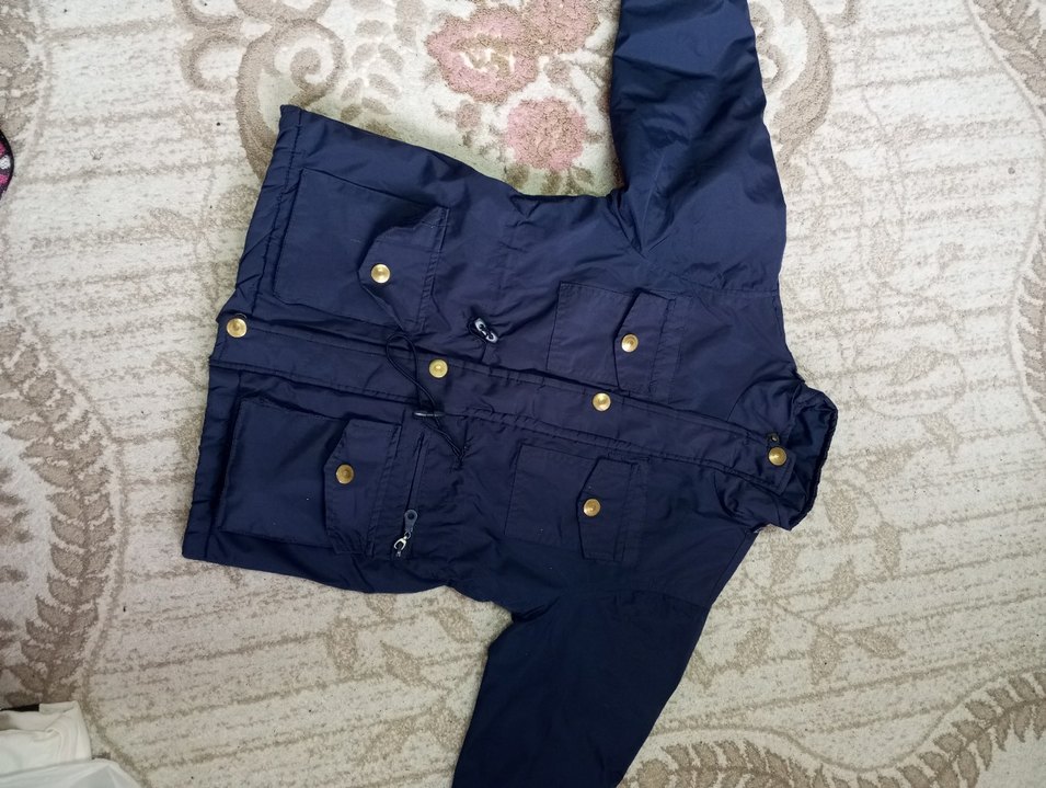 Düğmeli Lacivert erkek cocuk  Kışlık mont - Görsel 5