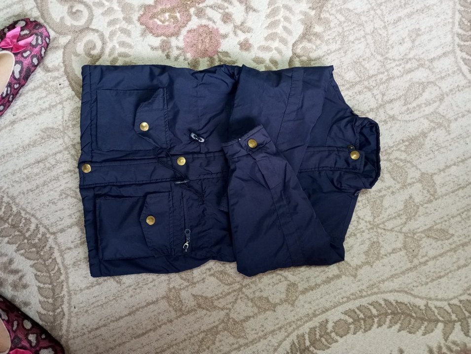 Düğmeli Lacivert erkek cocuk  Kışlık mont - Görsel 2