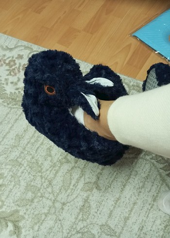 Kız Peluş Tavşanlı Ev Terlik panduf - Görsel 2