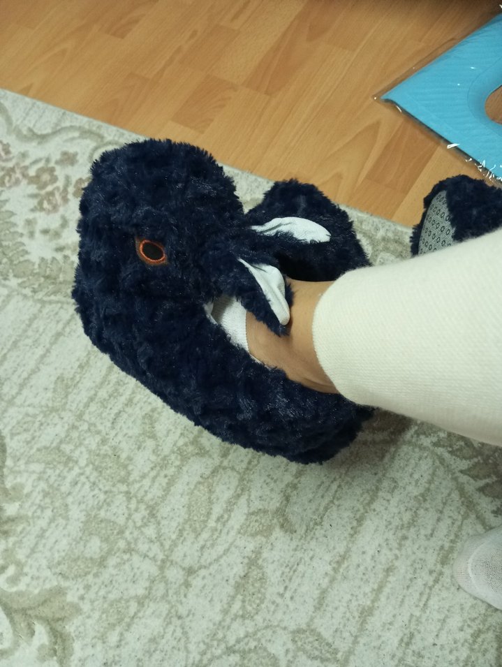 Kız Peluş Tavşanlı Ev Terlik panduf - Görsel 2