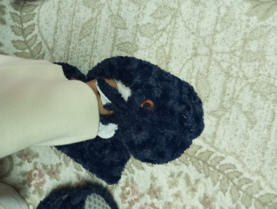 Kız Peluş Tavşanlı Ev Terlik panduf - Görsel 3