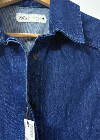 Kadın Lacivert Denim gömlek - Görsel 3