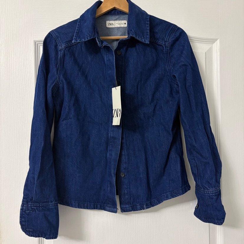 Kadın Lacivert Denim gömlek - Görsel 2