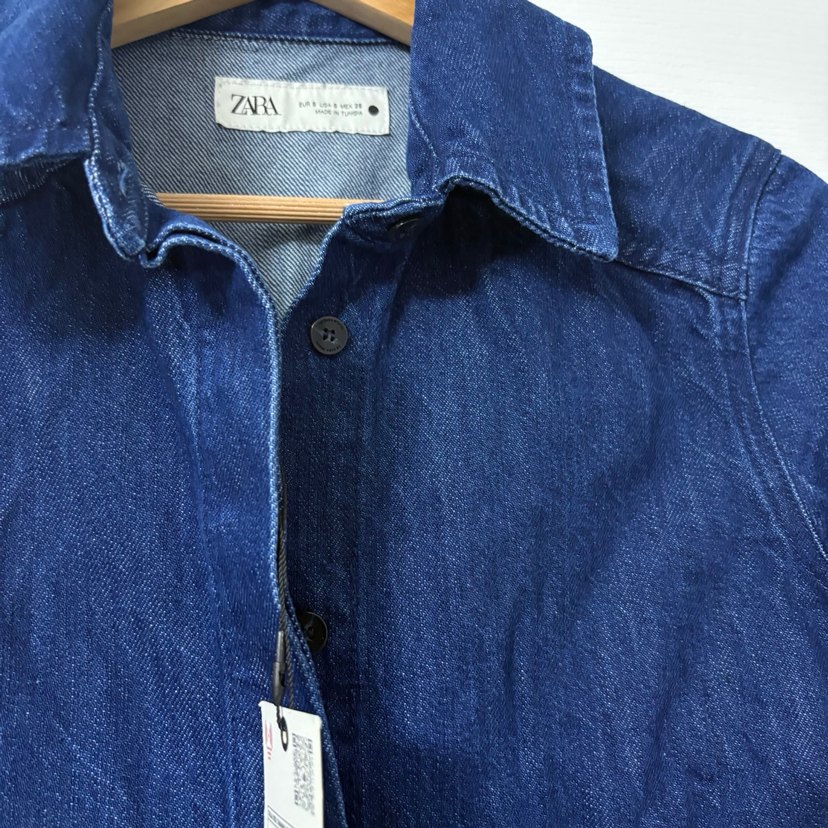 Kadın Lacivert Denim gömlek - Görsel 3