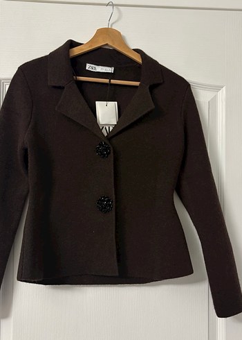 Düğmeli Kahverengi Midi Yün Ceket - Görsel 7