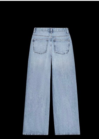 Kadın Mavi çapraz kemerli Midi Denim Pantolon - Görsel 2