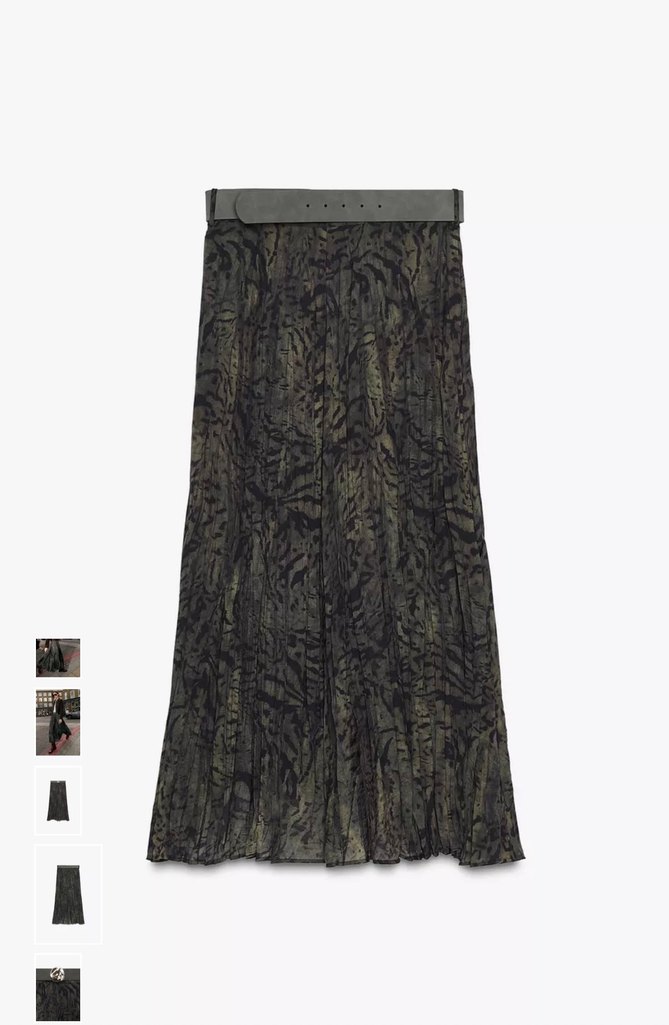 Drapeli hayvan Desenli Kadın Uzun Süet Etek - Görsel 2