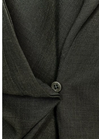 Drapeli haki yün karışımlı gömlek - Görsel 4