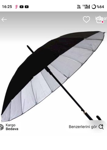 Şeffaf Siyah Minimalist Kadın Şemsiye