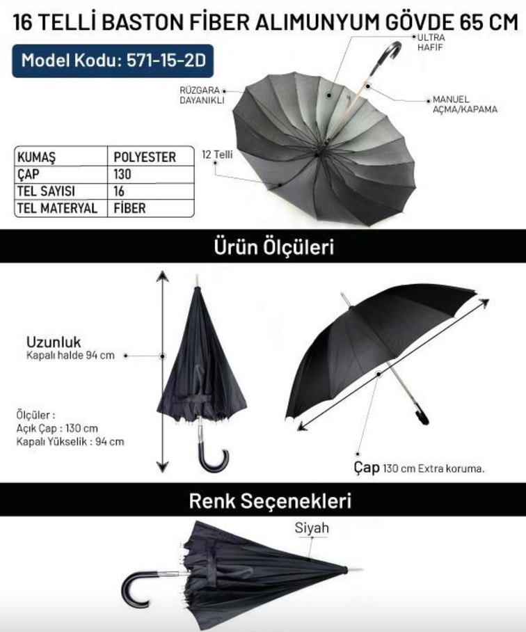 Şeffaf Gri Kadın Şemsiye - Görsel 2