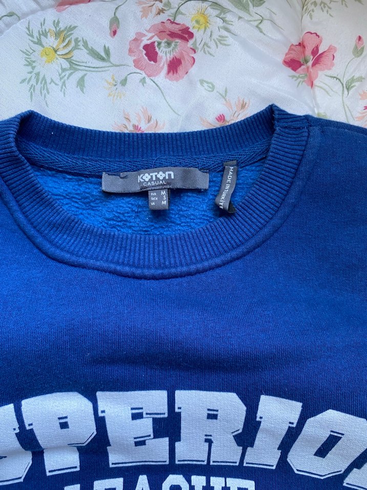 Mavi Baskılı Oversize  Sweatshirt - Görsel 2