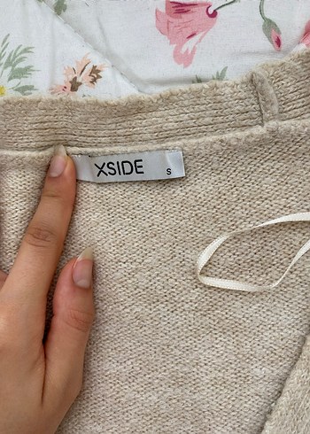 Bej V Yaka Midi Kadın Hırka - Görsel 2