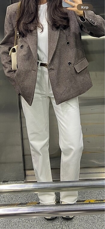 36 Beden beyaz Renk Zara straight pantalon