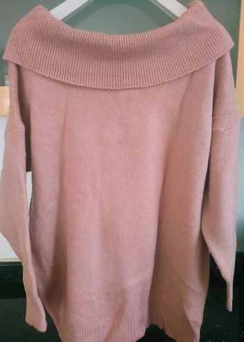 Gül Kurusu Karmen Yaka Salaş Kadın Kazak - Görsel 6