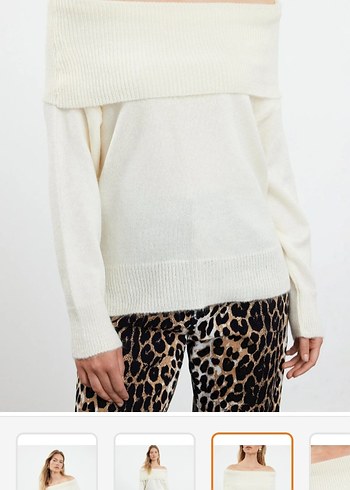 Ekru Karmen yaka Triko - Görsel 2