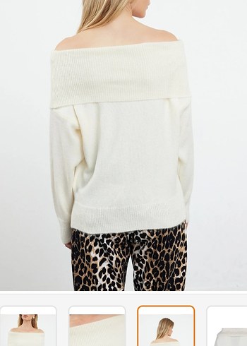 Ekru Karmen yaka Triko - Görsel 3