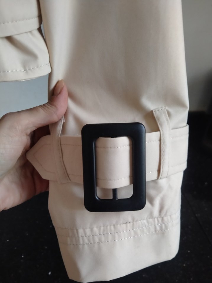 Bej Kemerli Kadın Kısa Tenç Crop - Görsel 4