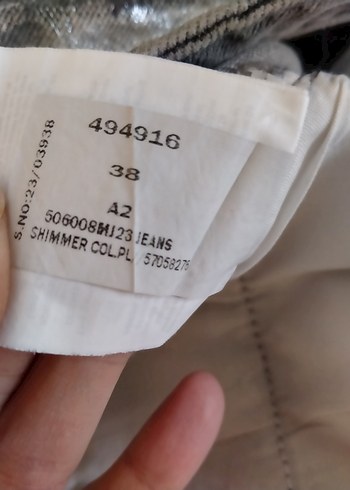 Gri Metalik Kadın Denim Pantolon - Görsel 6