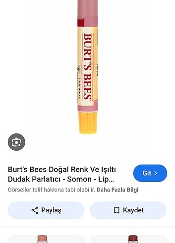 BURT'S BEES RENKLİ DUDAK PARLATICISI