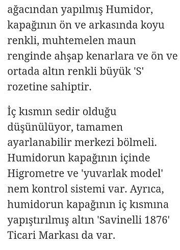 Beden kahverengi Renk SAVİNELLİ HUMİDOR CİGAR BOX