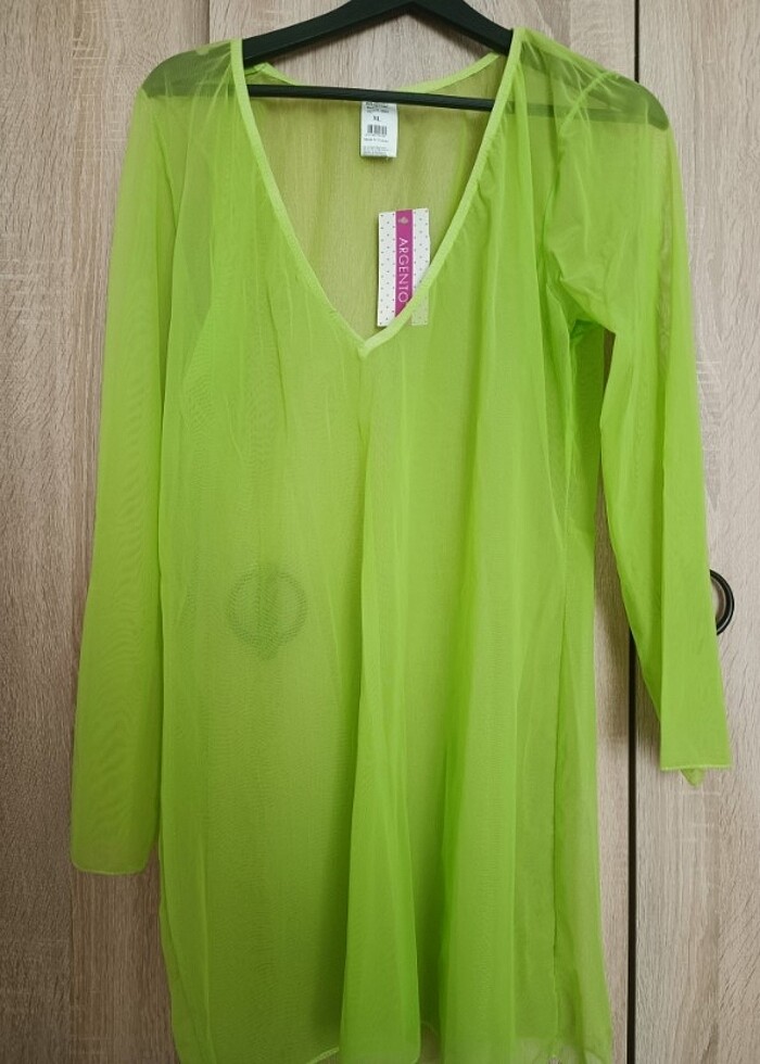 Argento marka şifon Yeşil Pareo - Görsel 2