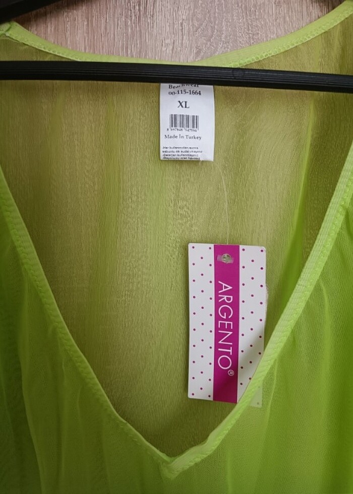 Argento marka şifon Yeşil Pareo - Görsel 3