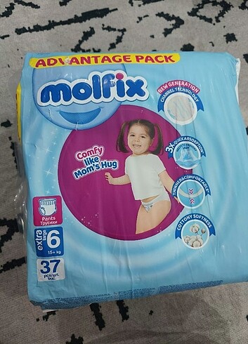 Molfix 6 beden külot bez kapalı paket 37'li