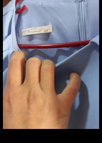 Mavi Drapeli Uzun Kadın Abiye Elbise - Görsel 4