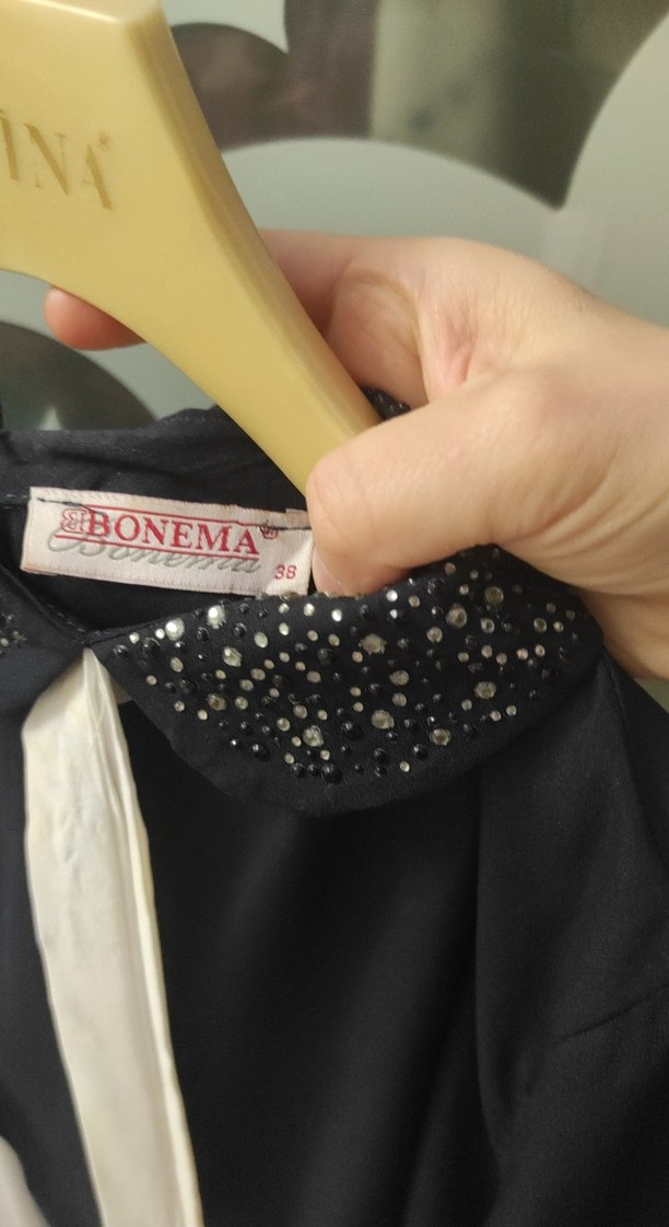 Uzun Kollu Siyah Kadın Gömlek - Görsel 2